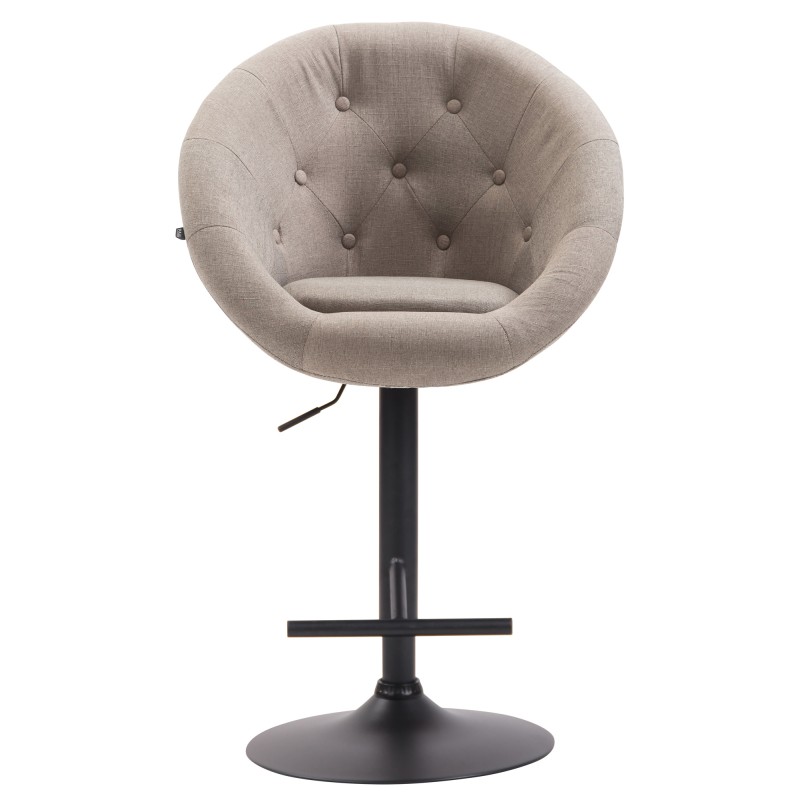 Taburete de bar London V2, tapizado en tela negra