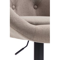 Taburete de bar London V2, tapizado en tela negra