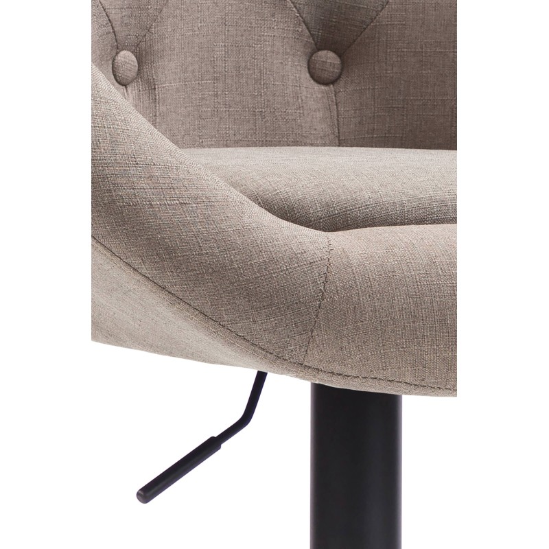 Taburete de bar London V2, tapizado en tela negra