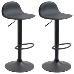 Juego de 2 taburetes de bar Lana V2, negros