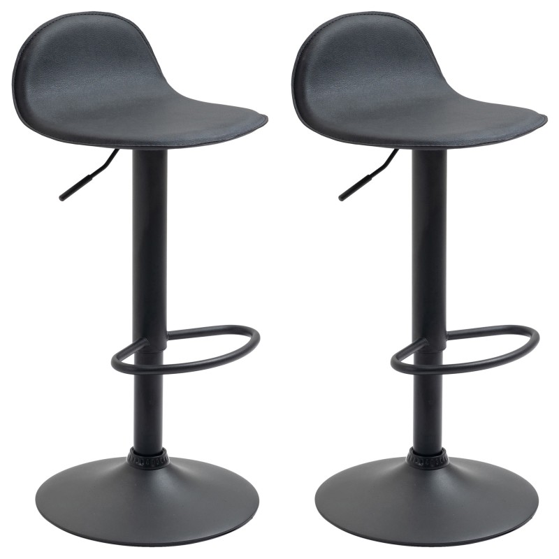 Juego de 2 taburetes de bar Lana V2, negros