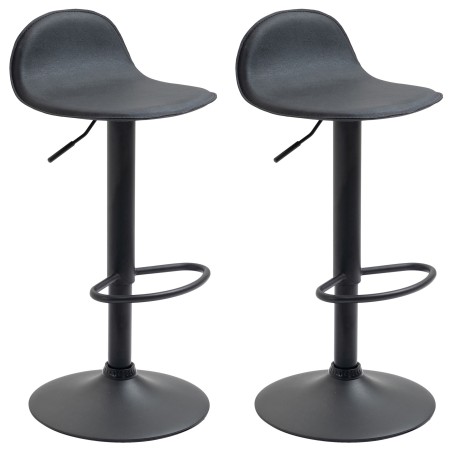 Juego de 2 taburetes de bar Lana V2, negros