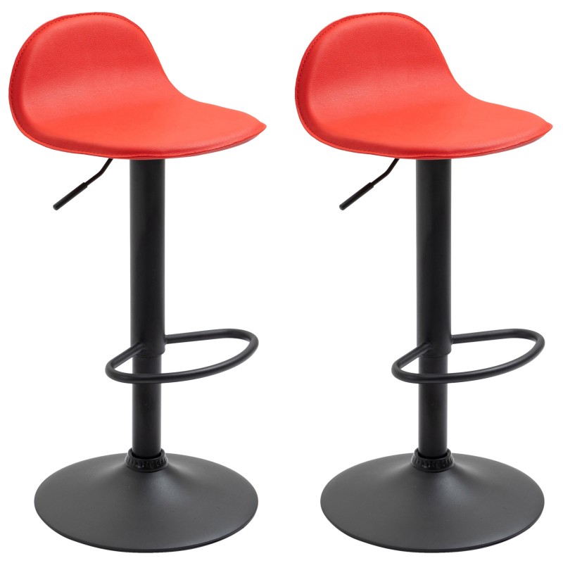 Juego de 2 taburetes de bar Lana V2, negros
