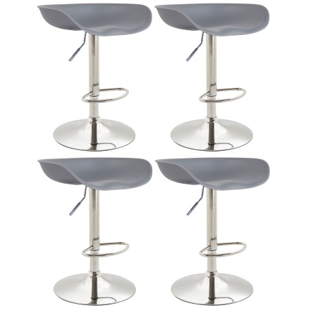 Juego de 4 taburetes de bar Anaheim, de plástico cromado.
