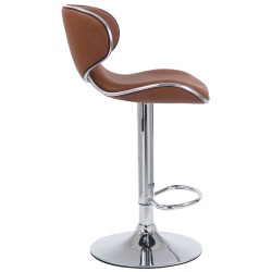 Juego de 2 taburetes de bar Las Vegas V2 en piel sintética cromada