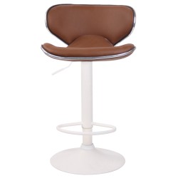 Juego de 2 taburetes de bar Las Vegas V2 en piel sintética blanca