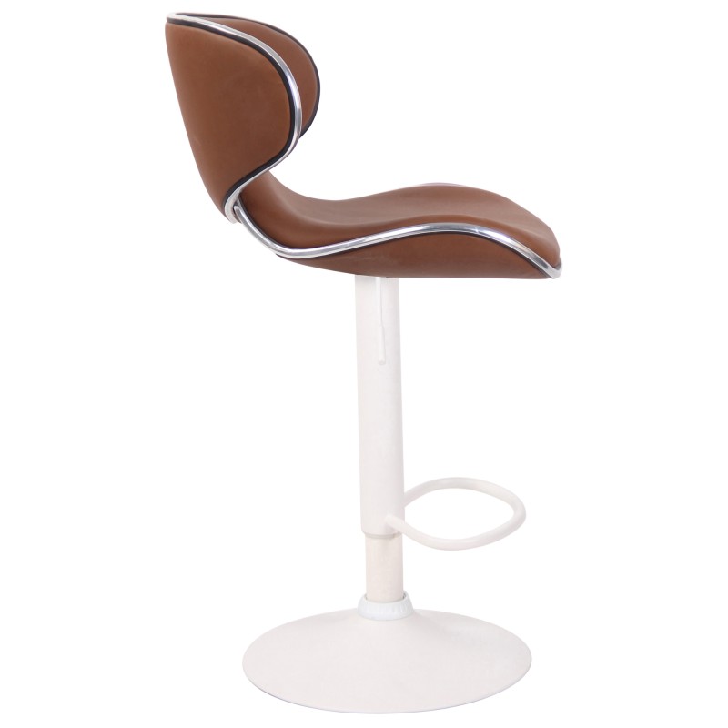 Juego de 2 taburetes de bar Las Vegas V2 en piel sintética blanca