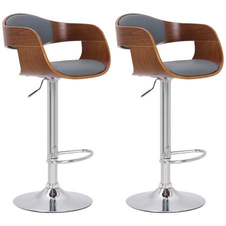 Juego de 2 taburetes de bar Kingston C en piel sintética