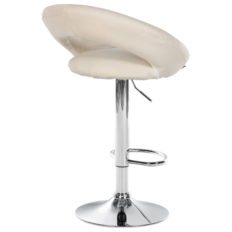 Juego de 2 taburetes de bar Olinda en tela cromada