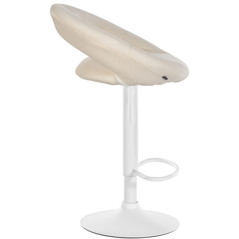 Juego de 2 taburetes de bar Olinda, tapizados en tela blanca