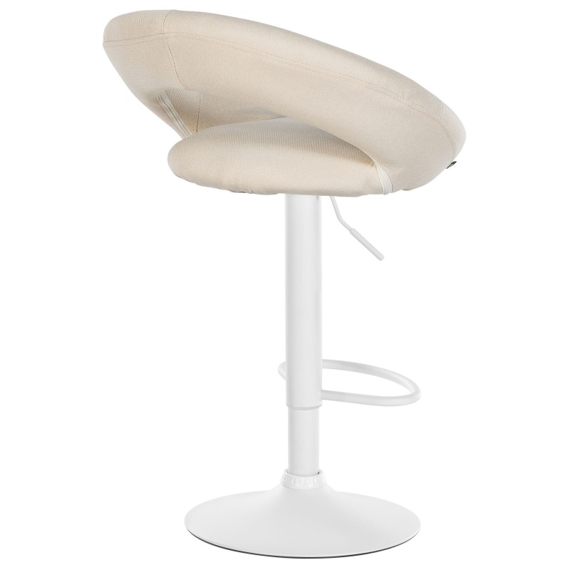 Juego de 2 taburetes de bar Olinda, tapizados en tela blanca