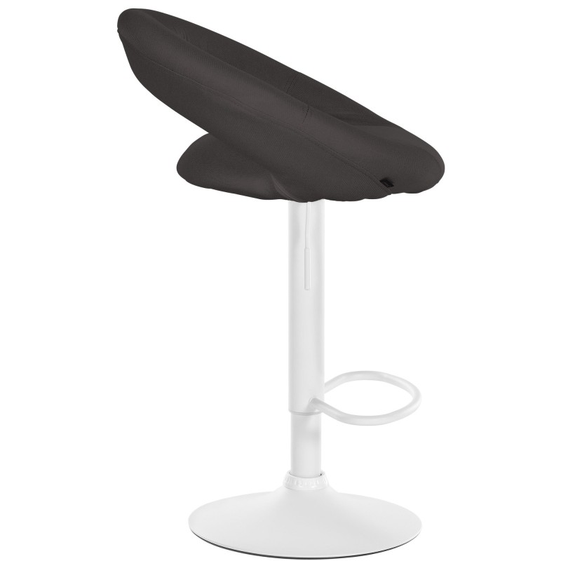 Juego de 2 taburetes de bar Olinda, tapizados en tela blanca