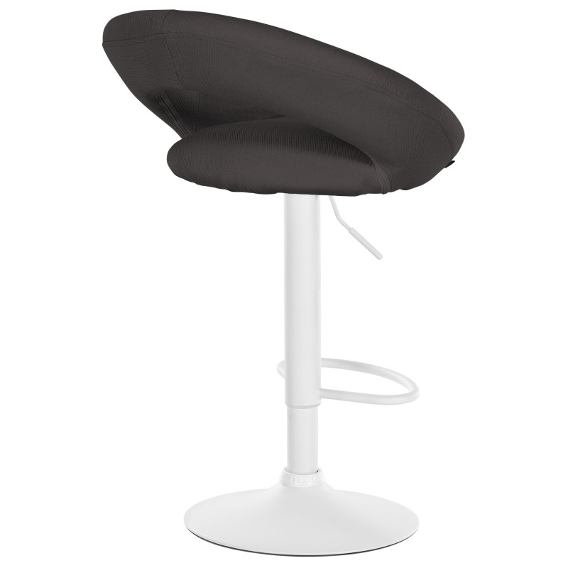 Juego de 2 taburetes de bar Olinda, tapizados en tela blanca