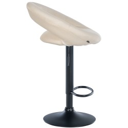 Juego de 2 taburetes de bar Olinda, tapizados en tela, negros