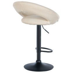 Juego de 2 taburetes de bar Olinda, tapizados en tela, negros