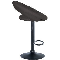 Juego de 2 taburetes de bar Olinda, tapizados en tela, negros