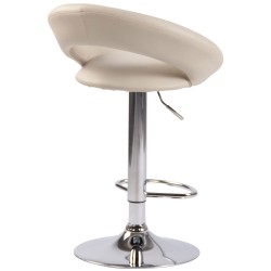 Juego de 2 taburetes de bar Olinda, imitación de cuero, acabado cromado