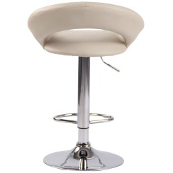 Juego de 2 taburetes de bar Olinda, imitación de cuero, acabado cromado