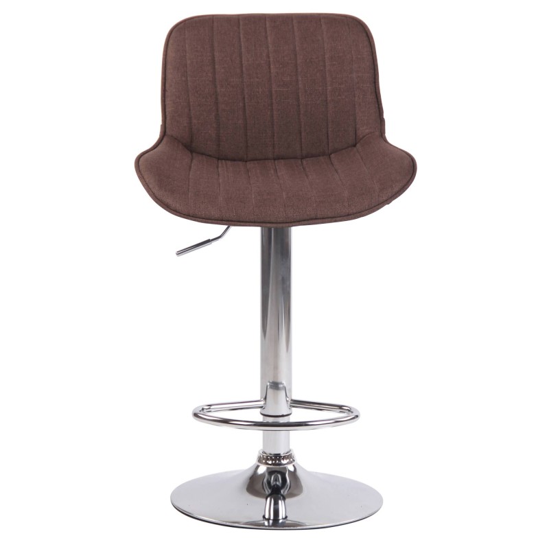 Juego de 2 taburetes de bar Lentini en tela cromada