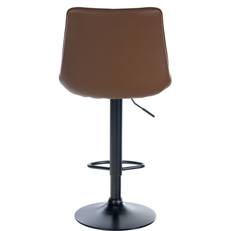 Taburete de bar Toni, piel sintética negra