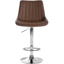 Taburete de bar Toni, imitación de cuero, cromado