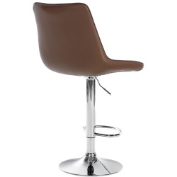 Taburete de bar Toni, imitación de cuero, cromado
