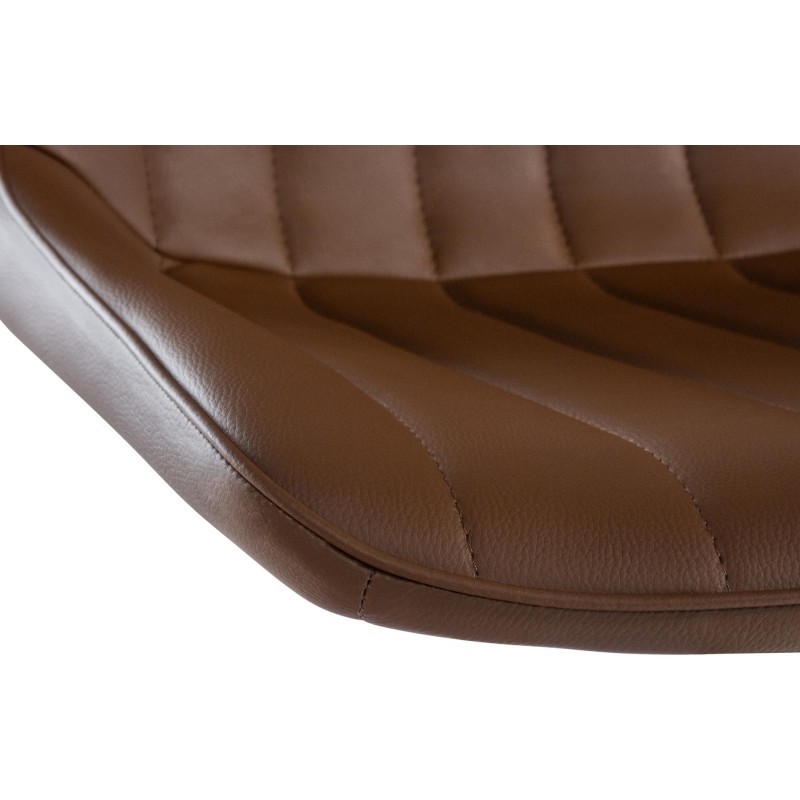 Taburete de bar Toni, imitación de cuero, cromado