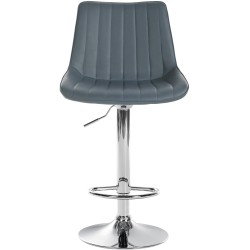 Taburete de bar Toni, imitación de cuero, cromado