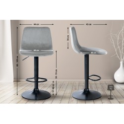 Taburete de bar Divo en terciopelo negro