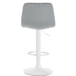 Taburete de bar Divo en terciopelo blanco