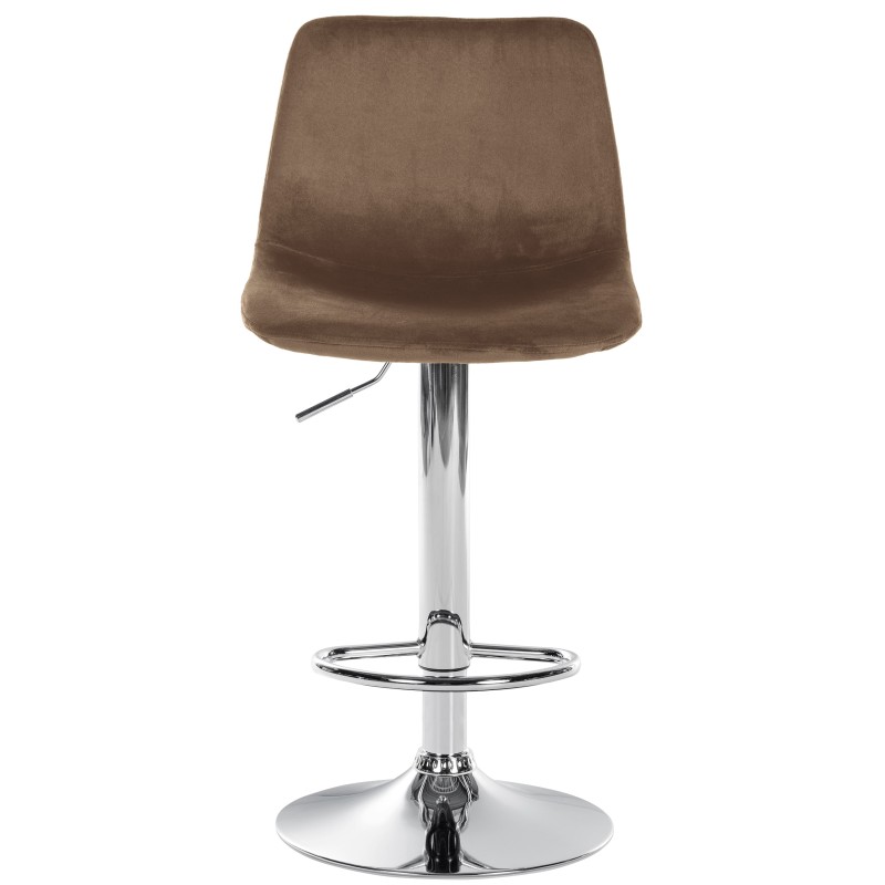 Taburete de bar Divo, terciopelo, cromado