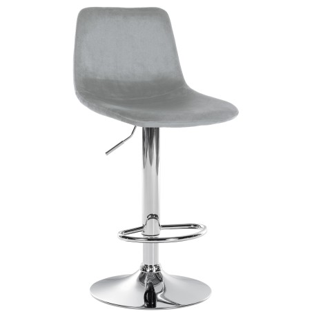 Taburete de bar Divo, terciopelo, cromado
