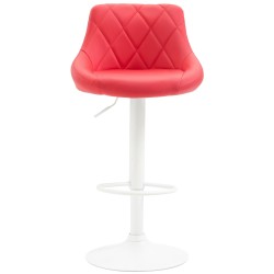 Taburete de bar Lazio, imitación de cuero, blanco