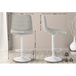 Taburete de bar Lex, tela blanca