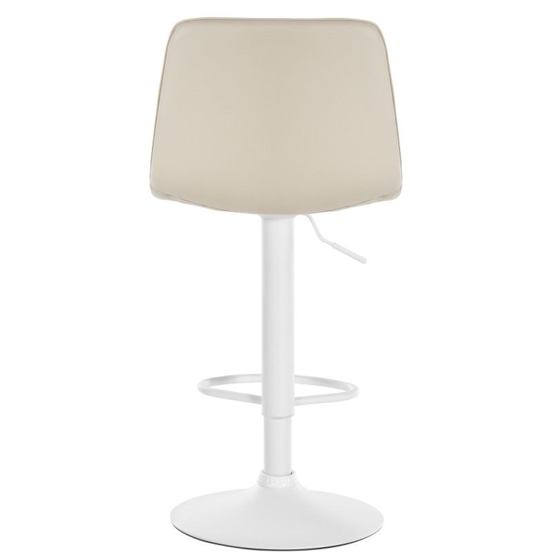 Taburete de bar Lex, imitación de cuero, blanco