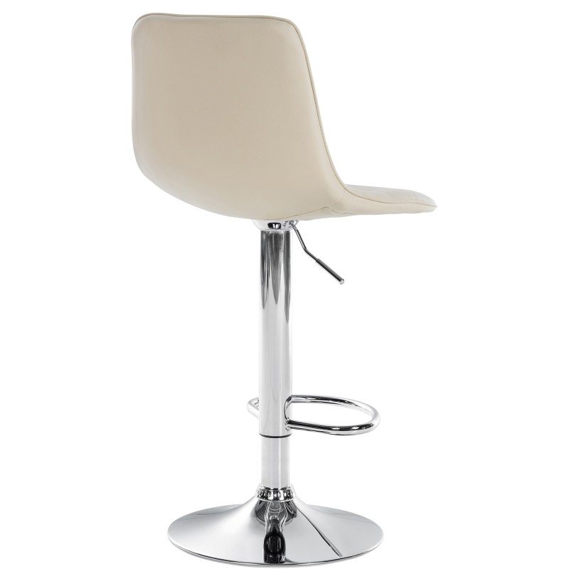 Taburete de bar Lex, imitación de cuero, cromado