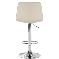 Taburete de bar Lex, imitación de cuero, cromado