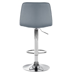 Taburete de bar Lex, imitación de cuero, cromado