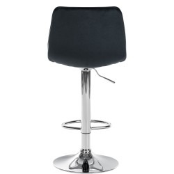 Taburete de bar Lex, terciopelo, cromado