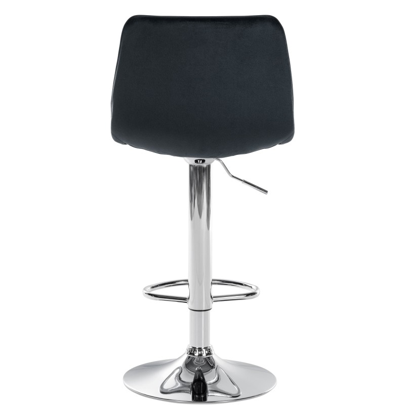 Taburete de bar Lex, terciopelo, cromado