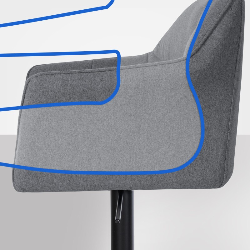 Taburete de bar Damaso B de fieltro