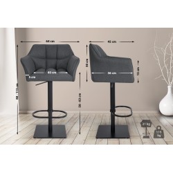 Taburete de bar Damaso B de fieltro