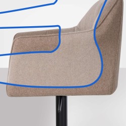 Taburete de bar Damaso B de fieltro