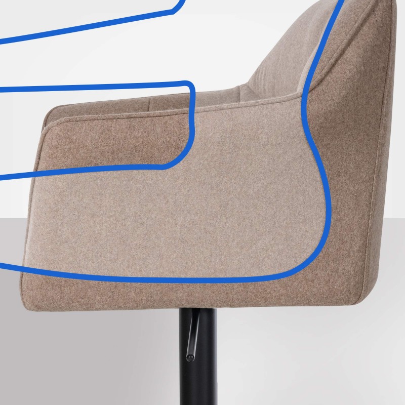 Taburete de bar Damaso B de fieltro