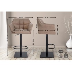 Taburete de bar Damaso B de fieltro