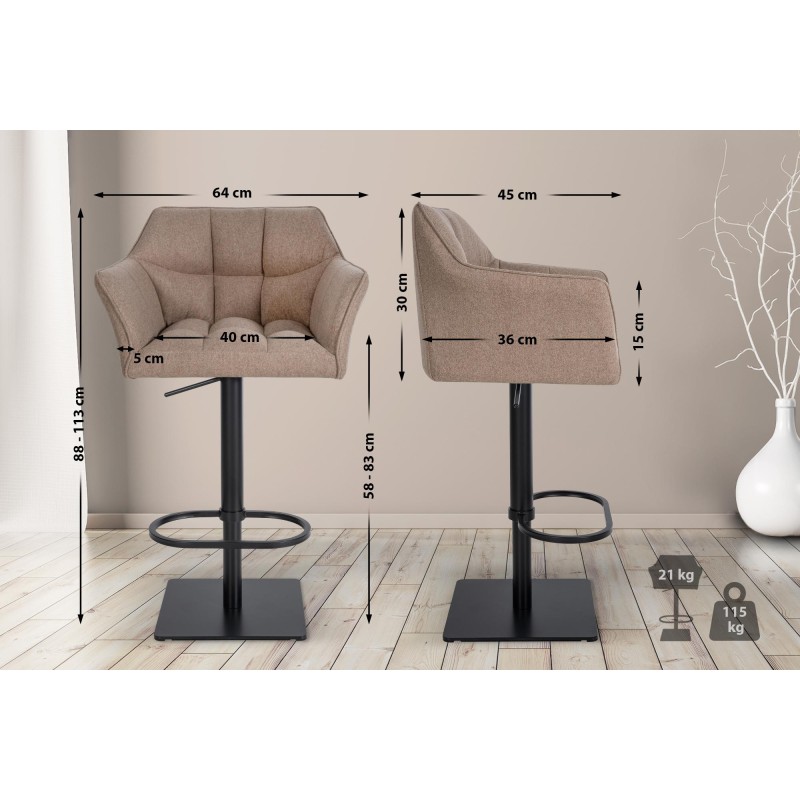 Taburete de bar Damaso B de fieltro