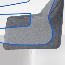 Taburete de bar de fieltro Damaso W