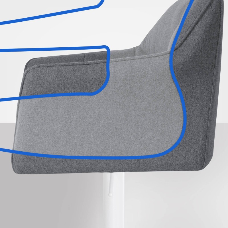 Taburete de bar de fieltro Damaso W