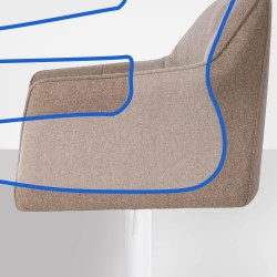 Taburete de bar de fieltro Damaso W