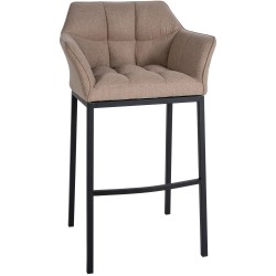 Taburete de bar Damaso B de fieltro con base de 4 patas